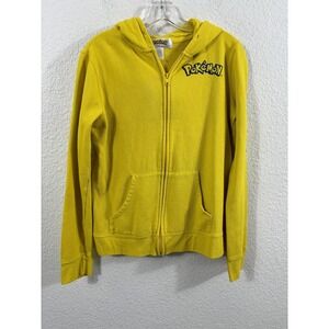 Pokemon Hoodie Youth Large Yellow Full Zip Pikachu Ears Tail Graphic Cosplay